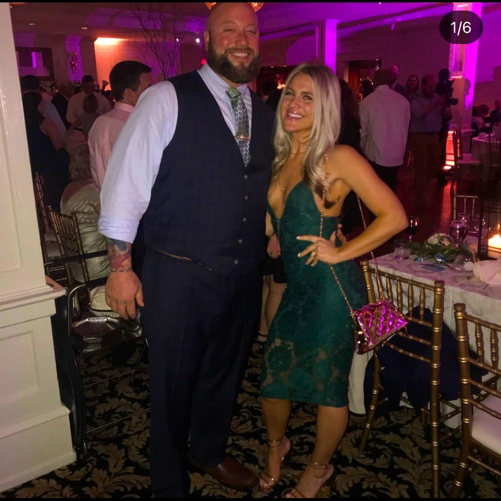 Rare London Emerald Green Lace Midi Dress
